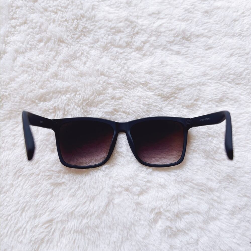 Otto Deep Midnight Blue Angular Frame Sunglasses - Picture 8 of 11